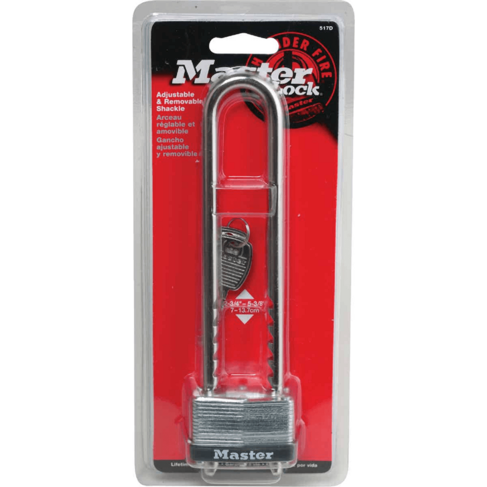 MasterLock 517D Adjustable Long Shackle Warded Padlock / Bicycle Lock | Masterlock by KHM Megatools Corp. MasterLock 517D Adjustable Long Shackle Warded Padlock / Bicycle Lock | Masterlock by KHM Megatools Corp.